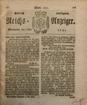 Kaiserlich privilegirter Reichs-Anzeiger (Allgemeiner Anzeiger der Deutschen) Samstag 2. Mai 1795