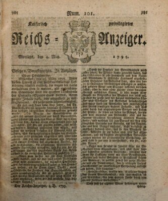 Kaiserlich privilegirter Reichs-Anzeiger (Allgemeiner Anzeiger der Deutschen) Montag 4. Mai 1795