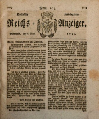 Kaiserlich privilegirter Reichs-Anzeiger (Allgemeiner Anzeiger der Deutschen) Mittwoch 6. Mai 1795