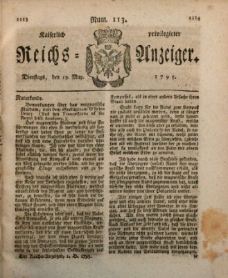 Kaiserlich privilegirter Reichs-Anzeiger (Allgemeiner Anzeiger der Deutschen) Dienstag 19. Mai 1795