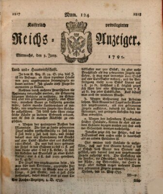 Kaiserlich privilegirter Reichs-Anzeiger (Allgemeiner Anzeiger der Deutschen) Mittwoch 3. Juni 1795