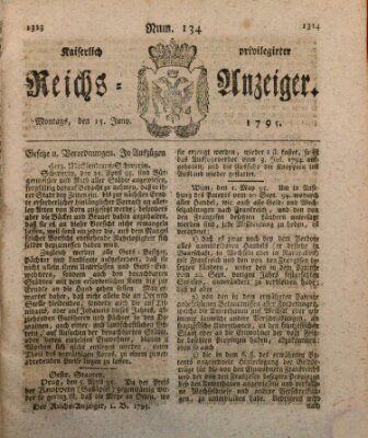 Kaiserlich privilegirter Reichs-Anzeiger (Allgemeiner Anzeiger der Deutschen) Montag 15. Juni 1795