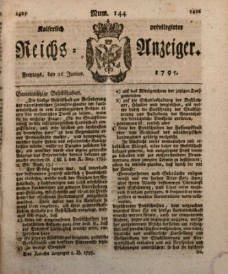 Kaiserlich privilegirter Reichs-Anzeiger (Allgemeiner Anzeiger der Deutschen) Freitag 26. Juni 1795