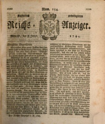 Kaiserlich privilegirter Reichs-Anzeiger (Allgemeiner Anzeiger der Deutschen) Mittwoch 8. Juli 1795