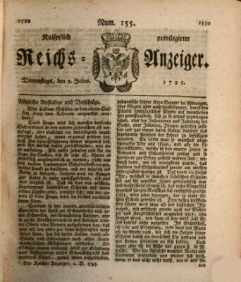 Kaiserlich privilegirter Reichs-Anzeiger (Allgemeiner Anzeiger der Deutschen) Donnerstag 9. Juli 1795