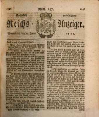 Kaiserlich privilegirter Reichs-Anzeiger (Allgemeiner Anzeiger der Deutschen) Samstag 11. Juli 1795