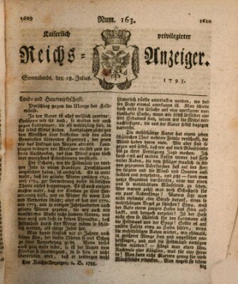 Kaiserlich privilegirter Reichs-Anzeiger (Allgemeiner Anzeiger der Deutschen) Samstag 18. Juli 1795