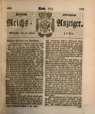 Kaiserlich privilegirter Reichs-Anzeiger (Allgemeiner Anzeiger der Deutschen) Mittwoch 29. Juli 1795