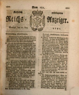 Kaiserlich privilegirter Reichs-Anzeiger (Allgemeiner Anzeiger der Deutschen) Montag 10. August 1795