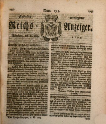 Kaiserlich privilegirter Reichs-Anzeiger (Allgemeiner Anzeiger der Deutschen) Dienstag 25. August 1795