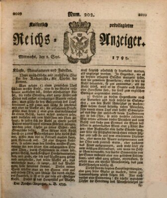 Kaiserlich privilegirter Reichs-Anzeiger (Allgemeiner Anzeiger der Deutschen) Mittwoch 2. September 1795