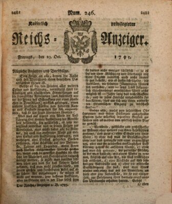 Kaiserlich privilegirter Reichs-Anzeiger (Allgemeiner Anzeiger der Deutschen) Freitag 23. Oktober 1795