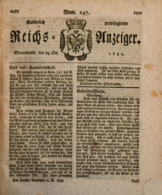 Kaiserlich privilegirter Reichs-Anzeiger (Allgemeiner Anzeiger der Deutschen) Samstag 24. Oktober 1795