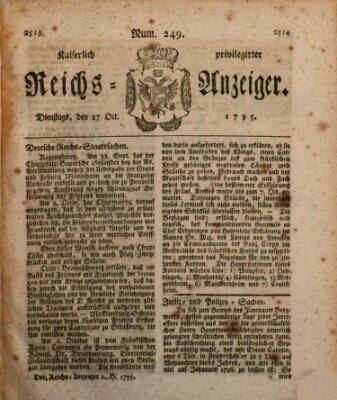 Kaiserlich privilegirter Reichs-Anzeiger (Allgemeiner Anzeiger der Deutschen) Dienstag 27. Oktober 1795