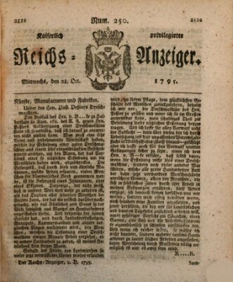 Kaiserlich privilegirter Reichs-Anzeiger (Allgemeiner Anzeiger der Deutschen) Mittwoch 28. Oktober 1795