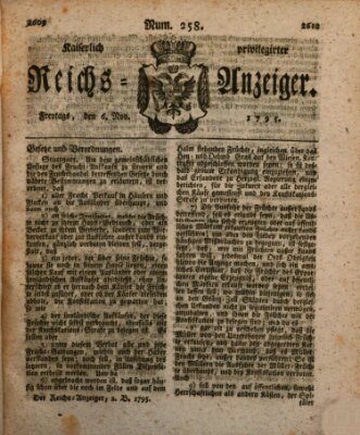 Kaiserlich privilegirter Reichs-Anzeiger (Allgemeiner Anzeiger der Deutschen) Freitag 6. November 1795