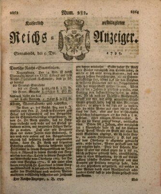 Kaiserlich privilegirter Reichs-Anzeiger (Allgemeiner Anzeiger der Deutschen) Samstag 5. Dezember 1795