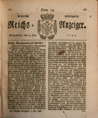 Kaiserlich privilegirter Reichs-Anzeiger (Allgemeiner Anzeiger der Deutschen) Samstag 23. Januar 1796