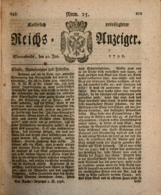 Kaiserlich privilegirter Reichs-Anzeiger (Allgemeiner Anzeiger der Deutschen) Samstag 30. Januar 1796