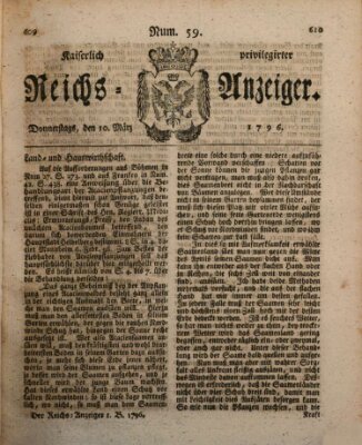 Kaiserlich privilegirter Reichs-Anzeiger (Allgemeiner Anzeiger der Deutschen) Donnerstag 10. März 1796