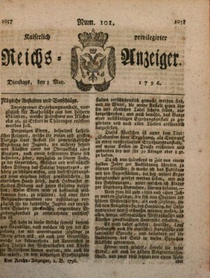 Kaiserlich privilegirter Reichs-Anzeiger (Allgemeiner Anzeiger der Deutschen) Dienstag 3. Mai 1796