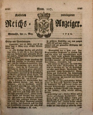 Kaiserlich privilegirter Reichs-Anzeiger (Allgemeiner Anzeiger der Deutschen) Mittwoch 11. Mai 1796