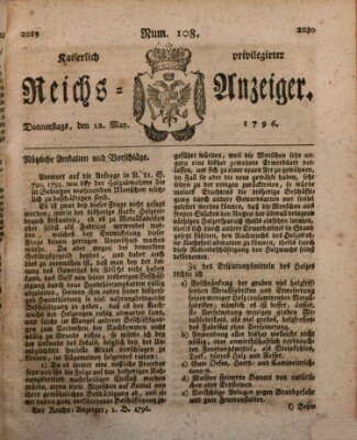 Kaiserlich privilegirter Reichs-Anzeiger (Allgemeiner Anzeiger der Deutschen) Donnerstag 12. Mai 1796