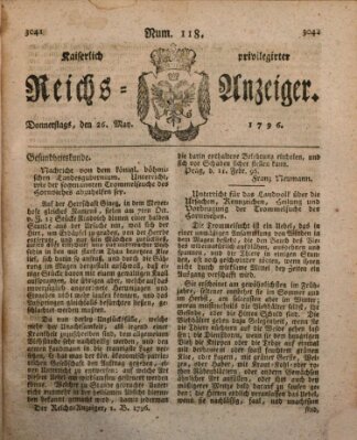 Kaiserlich privilegirter Reichs-Anzeiger (Allgemeiner Anzeiger der Deutschen) Donnerstag 26. Mai 1796