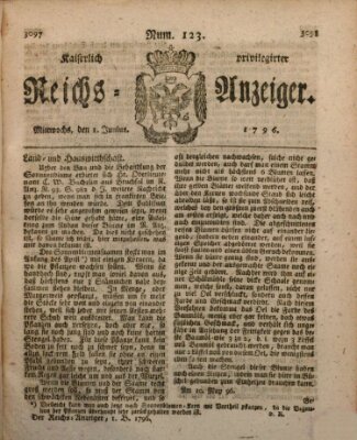 Kaiserlich privilegirter Reichs-Anzeiger (Allgemeiner Anzeiger der Deutschen) Mittwoch 1. Juni 1796