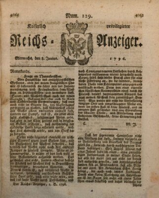 Kaiserlich privilegirter Reichs-Anzeiger (Allgemeiner Anzeiger der Deutschen) Mittwoch 8. Juni 1796