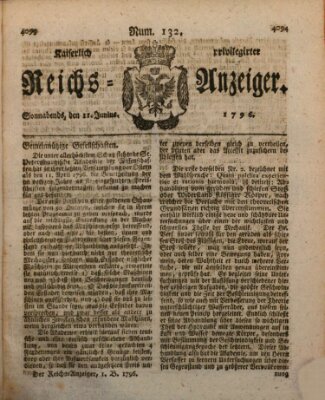 Kaiserlich privilegirter Reichs-Anzeiger (Allgemeiner Anzeiger der Deutschen) Samstag 11. Juni 1796