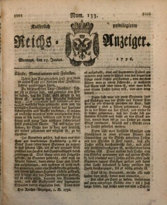 Kaiserlich privilegirter Reichs-Anzeiger (Allgemeiner Anzeiger der Deutschen) Montag 13. Juni 1796