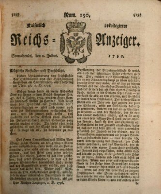 Kaiserlich privilegirter Reichs-Anzeiger (Allgemeiner Anzeiger der Deutschen) Samstag 2. Juli 1796