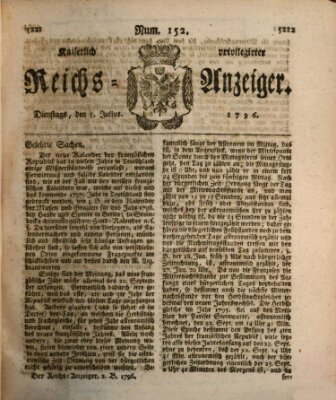 Kaiserlich privilegirter Reichs-Anzeiger (Allgemeiner Anzeiger der Deutschen) Dienstag 5. Juli 1796