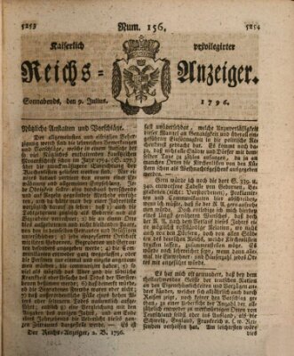 Kaiserlich privilegirter Reichs-Anzeiger (Allgemeiner Anzeiger der Deutschen) Samstag 9. Juli 1796