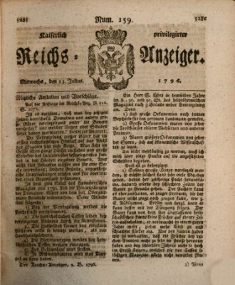 Kaiserlich privilegirter Reichs-Anzeiger (Allgemeiner Anzeiger der Deutschen) Mittwoch 13. Juli 1796