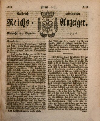 Kaiserlich privilegirter Reichs-Anzeiger (Allgemeiner Anzeiger der Deutschen) Mittwoch 7. September 1796