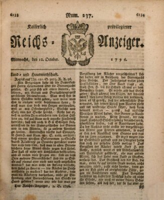 Kaiserlich privilegirter Reichs-Anzeiger (Allgemeiner Anzeiger der Deutschen) Mittwoch 12. Oktober 1796