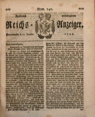 Kaiserlich privilegirter Reichs-Anzeiger (Allgemeiner Anzeiger der Deutschen) Samstag 15. Oktober 1796