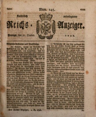 Kaiserlich privilegirter Reichs-Anzeiger (Allgemeiner Anzeiger der Deutschen) Freitag 21. Oktober 1796