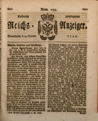 Kaiserlich privilegirter Reichs-Anzeiger (Allgemeiner Anzeiger der Deutschen) Samstag 24. Dezember 1796