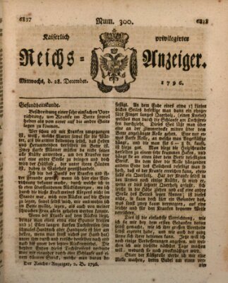 Kaiserlich privilegirter Reichs-Anzeiger (Allgemeiner Anzeiger der Deutschen) Mittwoch 28. Dezember 1796