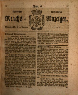 Kaiserlich privilegirter Reichs-Anzeiger (Allgemeiner Anzeiger der Deutschen) Samstag 7. Januar 1797