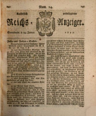 Kaiserlich privilegirter Reichs-Anzeiger (Allgemeiner Anzeiger der Deutschen) Samstag 28. Januar 1797