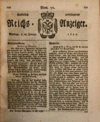 Kaiserlich privilegirter Reichs-Anzeiger (Allgemeiner Anzeiger der Deutschen) Dienstag 28. Februar 1797