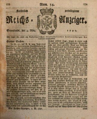 Kaiserlich privilegirter Reichs-Anzeiger (Allgemeiner Anzeiger der Deutschen) Samstag 4. März 1797