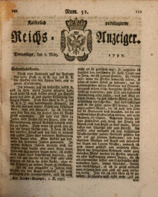 Kaiserlich privilegirter Reichs-Anzeiger (Allgemeiner Anzeiger der Deutschen) Donnerstag 2. März 1797