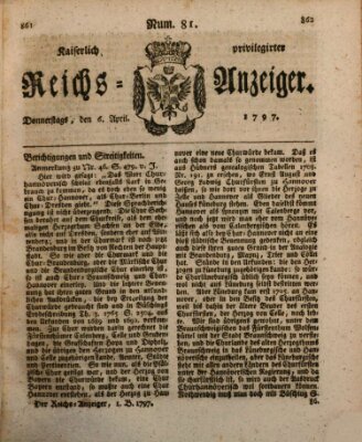 Kaiserlich privilegirter Reichs-Anzeiger (Allgemeiner Anzeiger der Deutschen) Donnerstag 6. April 1797