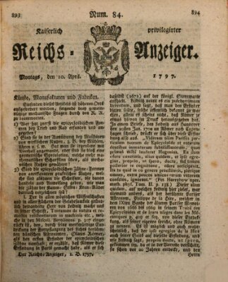 Kaiserlich privilegirter Reichs-Anzeiger (Allgemeiner Anzeiger der Deutschen) Montag 10. April 1797