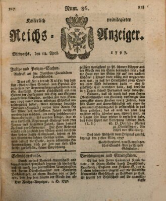 Kaiserlich privilegirter Reichs-Anzeiger (Allgemeiner Anzeiger der Deutschen) Mittwoch 12. April 1797